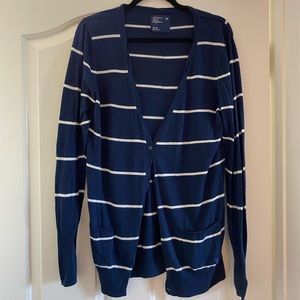 Blue and White Stipe Cardigan